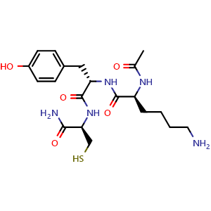 Chemical structure of N-Acetyl lysyltyrosylcysteine amide , CAS 1287585-40-3, AChemBlock AD247806