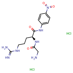 Chemical structure of H-Gly-Arg-pNA dihydrochloride , CAS 125455-61-0, AChemBlock AD247809