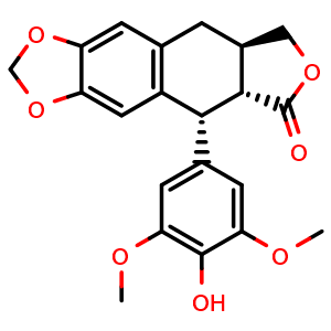 Chemical structure of 4-Demethyldeoxypodophyllotoxin , CAS 3590-93-0, AChemBlock AD247830