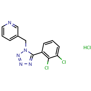 Chemical structure of 3-((5-(2,3-Dichlorophenyl)-1H-tetrazol-1-yl)methyl)pyridine hydrochloride , CAS 899431-18-6, AChemBlock AD247845