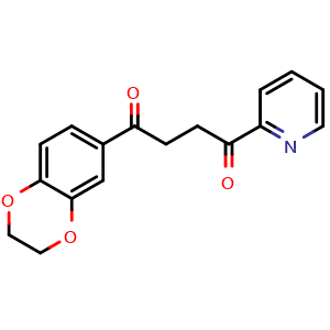 Chemical structure of 1-(2,3-Dihydro-1,4-benzodioxin-6-yl)-4-(2-pyridinyl)-1,4-butanedione , CAS 1360540-82-4, AChemBlock AD247953