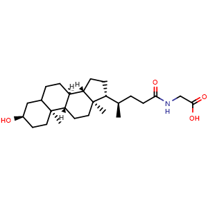 Chemical structure of Glycolithocholic acid , CAS 474-74-8, AChemBlock AD247955