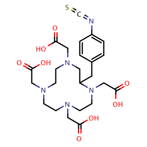 Chemical structure of P-SCN-Bn-DOTA , CAS 127985-74-4, AChemBlock AD248022
