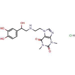 Chemical structure of Theodrenaline hydrochloride , CAS 2572-61-4, AChemBlock AD248072