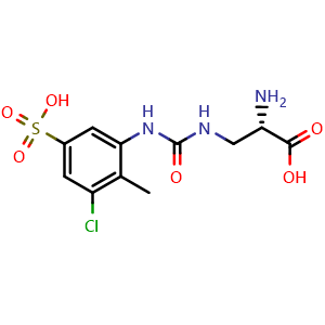 Chemical structure of (S)-2-amino-3-(3-(3-chloro-2-methyl-5-sulfophenyl)ureido)propanoic acid , CAS 1333218-50-0, AChemBlock AD248240