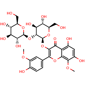 Chemical structure of Limocitrin 3-O-sophoroside , CAS 114882-19-8, AChemBlock AD248321