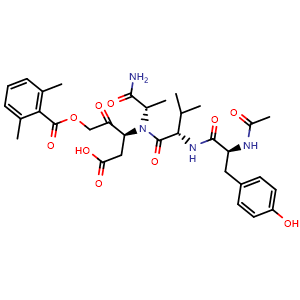 Chemical structure of Ac-YVAD-AOM , CAS 154674-81-4, AChemBlock AD248393