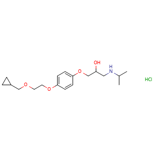 Chemical structure of Cicloprolol hydrochloride , CAS 63686-79-3, AChemBlock AD248477