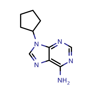 Chemical structure of 9-Cyclopentyladenine , CAS 715-91-3, AChemBlock AD248518