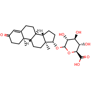 Chemical structure of Testosterone glucuronide , CAS 1180-25-2, AChemBlock AD248564