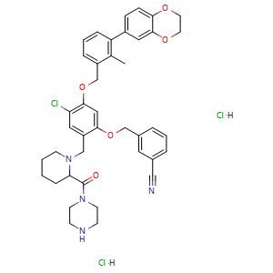 Chemical structure of BMS-1166-N-piperidine-CO-N-piperazine dihydrochloride , CAS 2691796-83-3, AChemBlock AD248688
