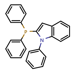 Chemical structure of 2-(diphenylphosphaneyl)-1-phenyl-1H-indole , CAS 566921-39-9, AChemBlock AD248705