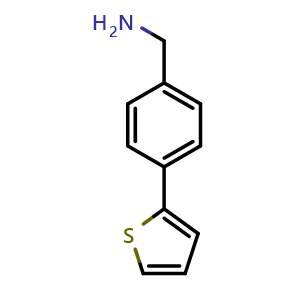 Chemical structure of [4-(thiophen-2-yl)phenyl]methanamine , CAS 203436-48-0, AChemBlock AD248717