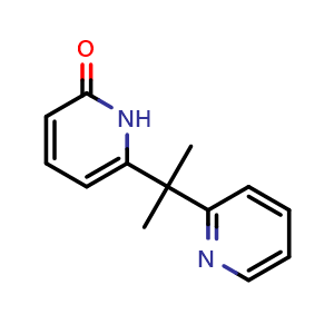 Chemical structure of 6-(2-(pyridin-2-yl)propan-2-yl)pyridin-2(1H)-one , CAS 2785347-44-4, AChemBlock AD248727