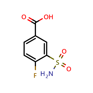Chemical structure of 4-fluoro-3-sulfamoylbenzoic acid , CAS 1535-45-1, AChemBlock AD248743