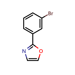 Chemical structure of 2-(3-bromophenyl)-1,3-oxazole , CAS 885274-35-1, AChemBlock AD248755
