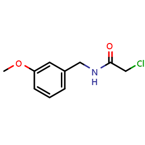 Chemical structure of 2-chloro-N-[(3-methoxyphenyl)methyl]acetamide , CAS 40023-02-7, AChemBlock AD248759