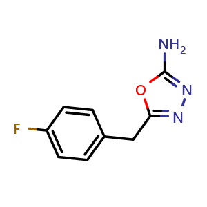 Chemical structure of 5-(4-fluorobenzyl)-1,3,4-oxadiazol-2-amine , CAS 828911-26-8, AChemBlock AD248763
