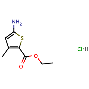 Chemical structure of ethyl 5-amino-3-methylthiophene-2-carboxylate hydrochloride , CAS 41940-43-6, AChemBlock AD248768