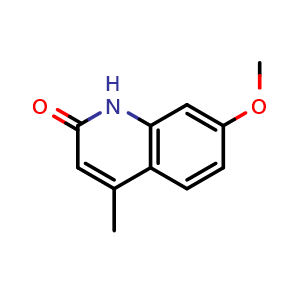 Chemical structure of 7-methoxy-4-methylquinolin-2(1H)-one , CAS 40053-37-0, AChemBlock AD248791