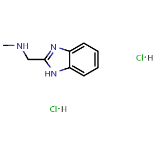 Chemical structure of (1H-Benzimidazol-2-ylmethyl)methylamine dihydrochloride , CAS 92809-96-6, AChemBlock AD248796