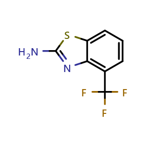 Chemical structure of 4-(trifluoromethyl)-1,3-benzothiazol-2-amine , CAS 60388-36-5, AChemBlock AD248801