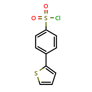 Chemical structure of 4-(thiophen-2-yl)benzene-1-sulfonyl chloride , CAS 209592-91-6, AChemBlock AD248805