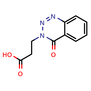Chemical structure of 3-(4-oxo-1,2,3-benzotriazin-3(4H)-yl)propanoic acid , CAS 51672-79-8, AChemBlock AD248833