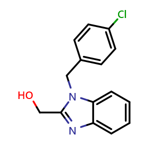 Chemical structure of [1-(4-Chlorobenzyl)-1H-benzimidazol-2-yl]methanol , CAS 7187-31-7, AChemBlock AD248835