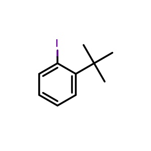 Chemical structure of 1-tert-Butyl-2-iodo-benzene , CAS 62171-59-9, AChemBlock AD248865