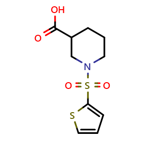 Chemical structure of 1-(2-Thienylsulfonyl)piperidine-3-carboxylic acid , CAS 329909-94-6, AChemBlock AD248869