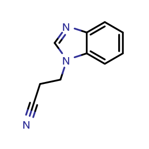 Chemical structure of 3-Benzoimidazol-1-yl-propionitrile , CAS 4414-84-0, AChemBlock AD248871