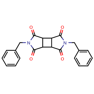 Chemical structure of 4,9-dibenzyl-4,9-diazatricyclo[5.3.0.0,{2,6}]decane-3,5,8,10-tetrone , CAS 2413758-47-9, AChemBlock AD248877