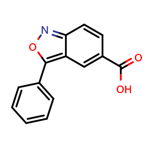 Chemical structure of 3-Phenyl-benzo[c]isoxazole-5-carboxylic acid , CAS 39695-71-1, AChemBlock AD248899