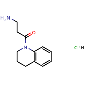 Chemical structure of 3-Amino-1-(3,4-dihydroquinolin-1(2H)-yl)propan-1-one hydrochloride , CAS 1170377-26-0, AChemBlock AD248917