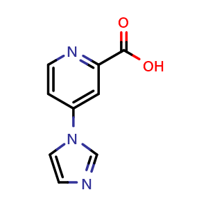 Chemical structure of 4-(1H-imidazol-1-yl)pyridine-2-carboxylic acid , CAS 914637-20-0, AChemBlock AD248935