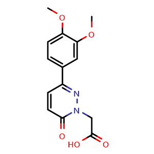 Chemical structure of 2-[3-(3,4-dimethoxyphenyl)-6-oxo-1,6-dihydropyridazin-1-yl]acetic acid , CAS 1219578-35-4, AChemBlock AD248939
