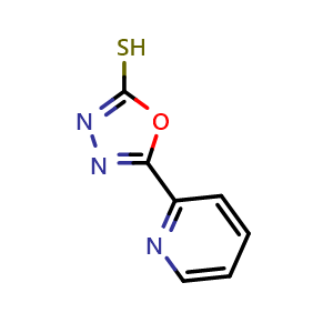 Chemical structure of 5-(pyridin-2-yl)-1,3,4-oxadiazole-2-thiol , CAS 3690-47-9, AChemBlock AD248943