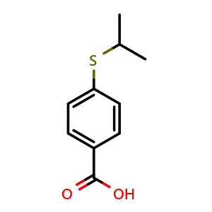 Chemical structure of 4-(isopropylthio)benzoic acid , CAS 13205-50-0, AChemBlock AD248946