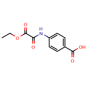 Chemical structure of 4-(2-ethoxy-2-oxoacetamido)benzoic acid , CAS 14121-58-5, AChemBlock AD248959