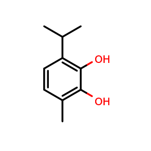 Chemical structure of 3-Isopropyl-6-methylbenzene-1,2-diol , CAS 490-06-2, AChemBlock AD248970