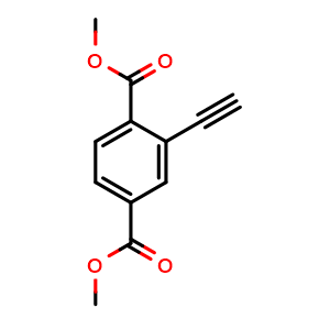 Chemical structure of Dimethyl2-ethynylterephthalate , CAS 1360461-76-2, AChemBlock AD248971
