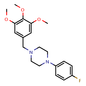 Chemical structure of 1-(4-Fluorophenyl)-4-(3,4,5-trimethoxybenzyl)piperazine , CAS 80305-11-9, AChemBlock AD248973