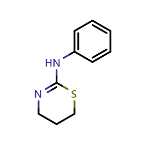 Chemical structure of (5,6-Dihydro-4H-[1,3]thiazin-2-yl)-phenyl-amine , CAS 3420-40-4, AChemBlock AD248992