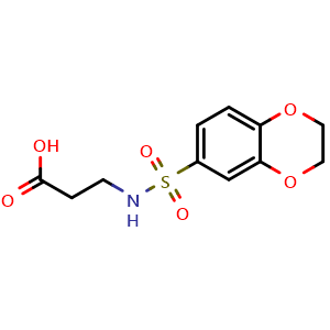 Chemical structure of N-(2,3-dihydro-1,4-benzodioxin-6-ylsulfonyl)-beta-alanine , CAS 306278-42-2, AChemBlock AD248996