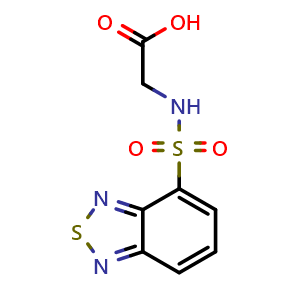 Chemical structure of N-(2,1,3-Benzothiadiazol-4-ylsulfonyl)glycine , CAS 312591-21-2, AChemBlock AD248999