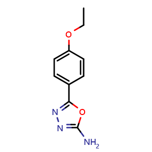 Chemical structure of 5-(4-Ethoxyphenyl)-1,3,4-oxadiazol-2-amine , CAS 90840-51-0, AChemBlock AD249034