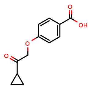 Chemical structure of 4-(2-cyclopropyl-2-oxoethoxy)benzoic acid , CAS 1204296-48-9, AChemBlock AD249040