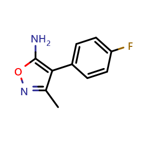 Chemical structure of 4-(4-fluorophenyl)-3-methyl-1,2-oxazol-5-amine , CAS 915919-94-7, AChemBlock AD249050