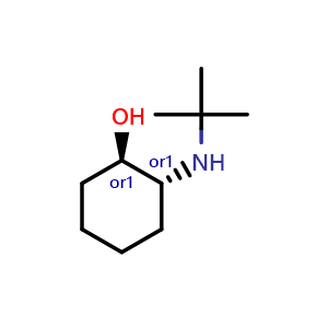 Chemical structure of trans-2-(tert-butylamino)cyclohexan-1-ol , AChemBlock AD249080